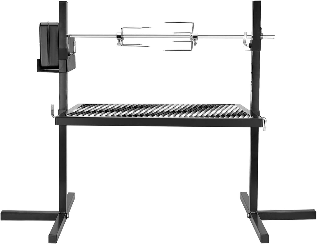 Adjustable Rotisserie Grill Kit with Motor Spit Rod