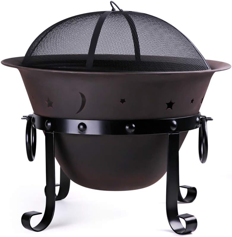 29 Inch Round Cast Iron Wood Burning Fire Pit Bowl
