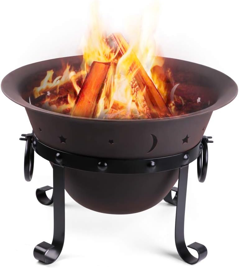 29 Inch Round Cast Iron Wood Burning Fire Pit Bowl