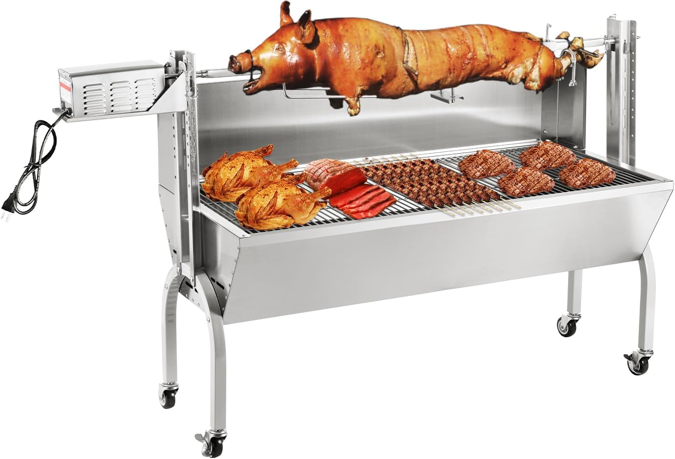 46 Inch Hooded Pig Lamb Charcoal Rotisserie Grill