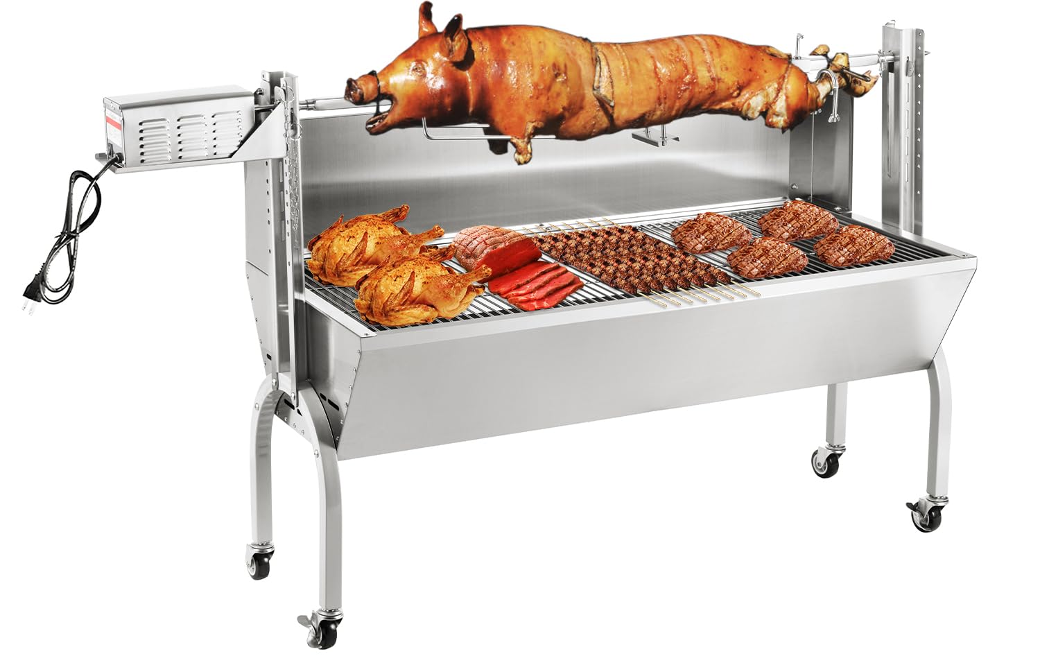46 Inch Hooded Pig Lamb Charcoal Rotisserie Grill