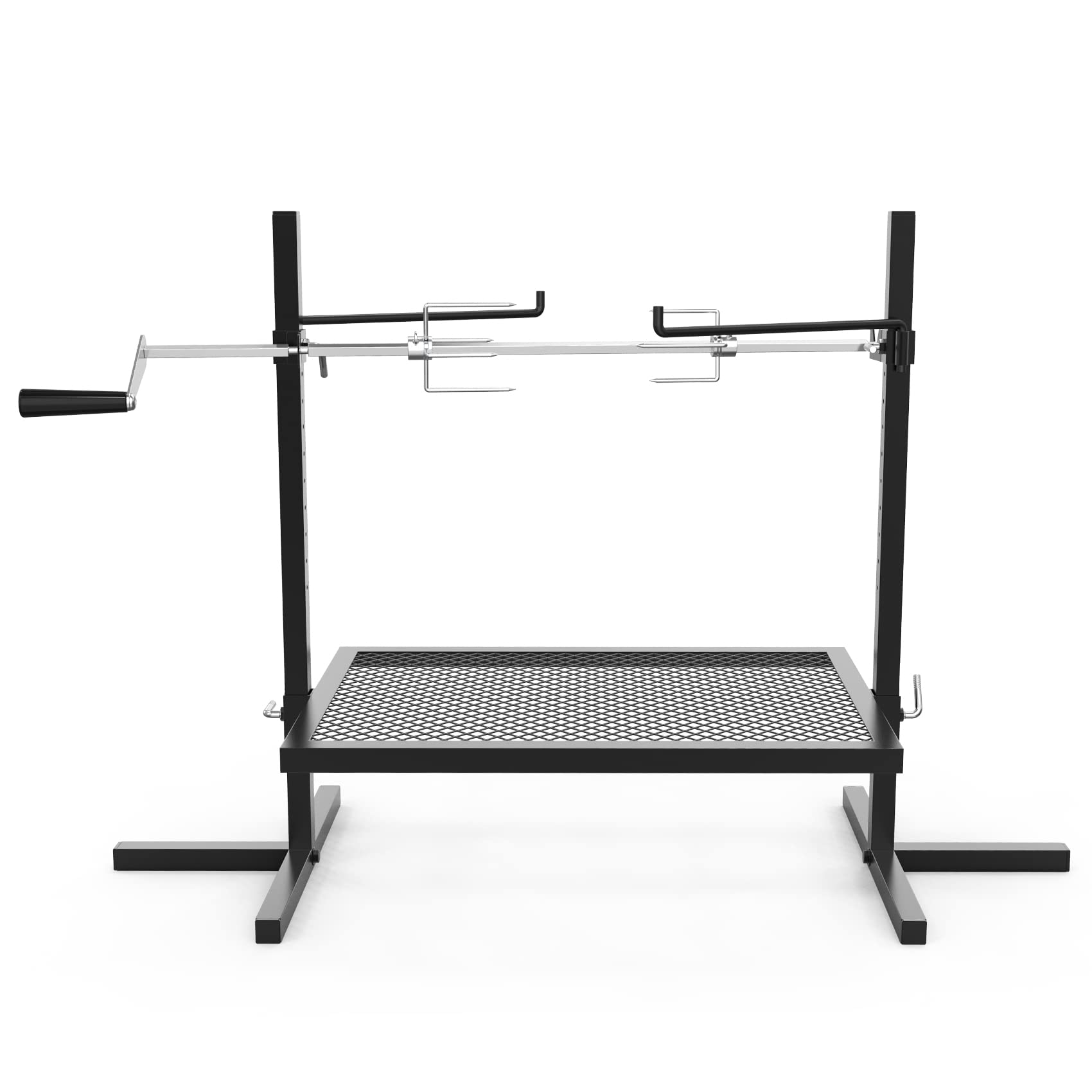 Adjustable Rotisserie Grill Kit with Motor Spit Rod