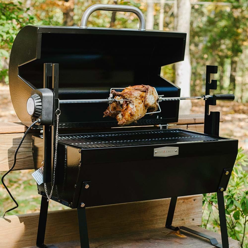 Hooded Stainless Steel Chicken Lamb Rotisserie Grill