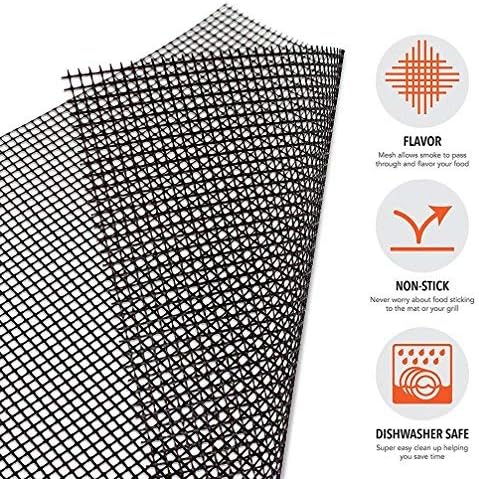 Set of 3 Nonstick Reusable Mesh BBQ Grill Mats