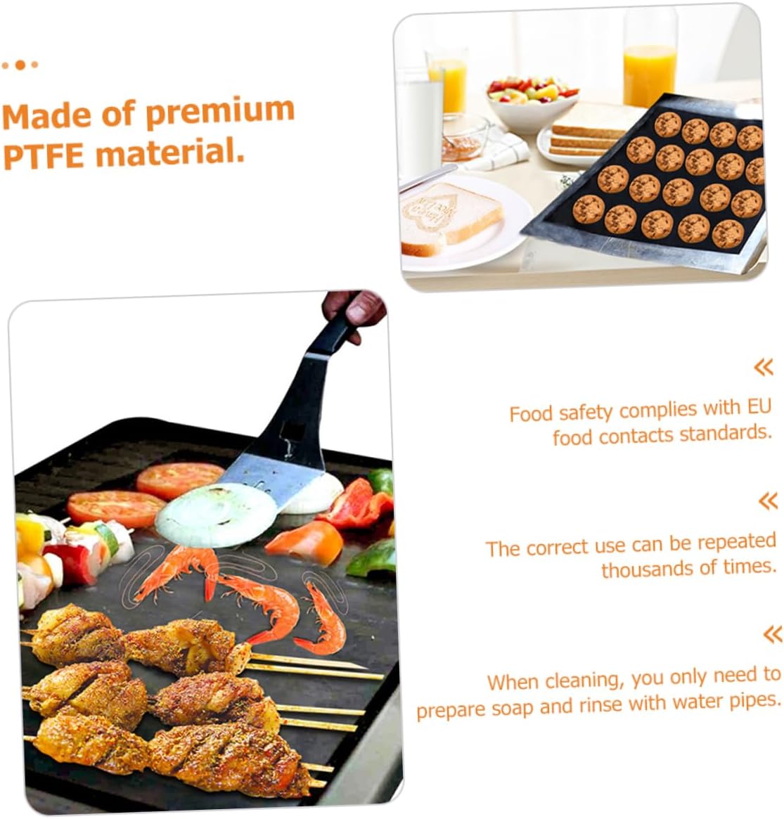 4 Pack Heat Resistant PTFE Grill Oven Mats