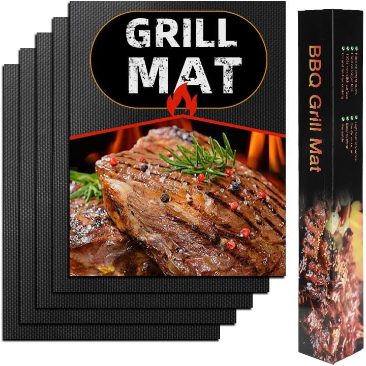 5 Pack PFOA-Free Nonstick Teflon Grill Mats