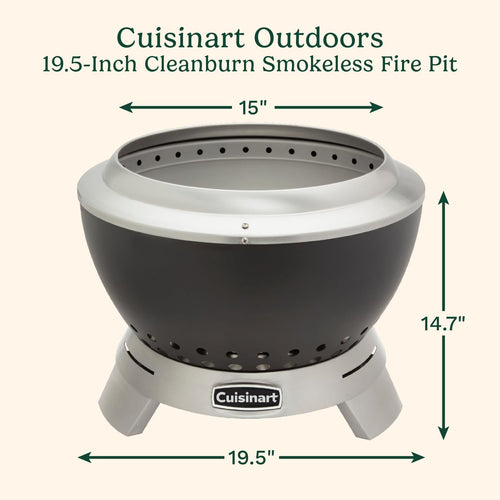 19.5 Inch Stainless Steel Smokeless Wood Fire Pit