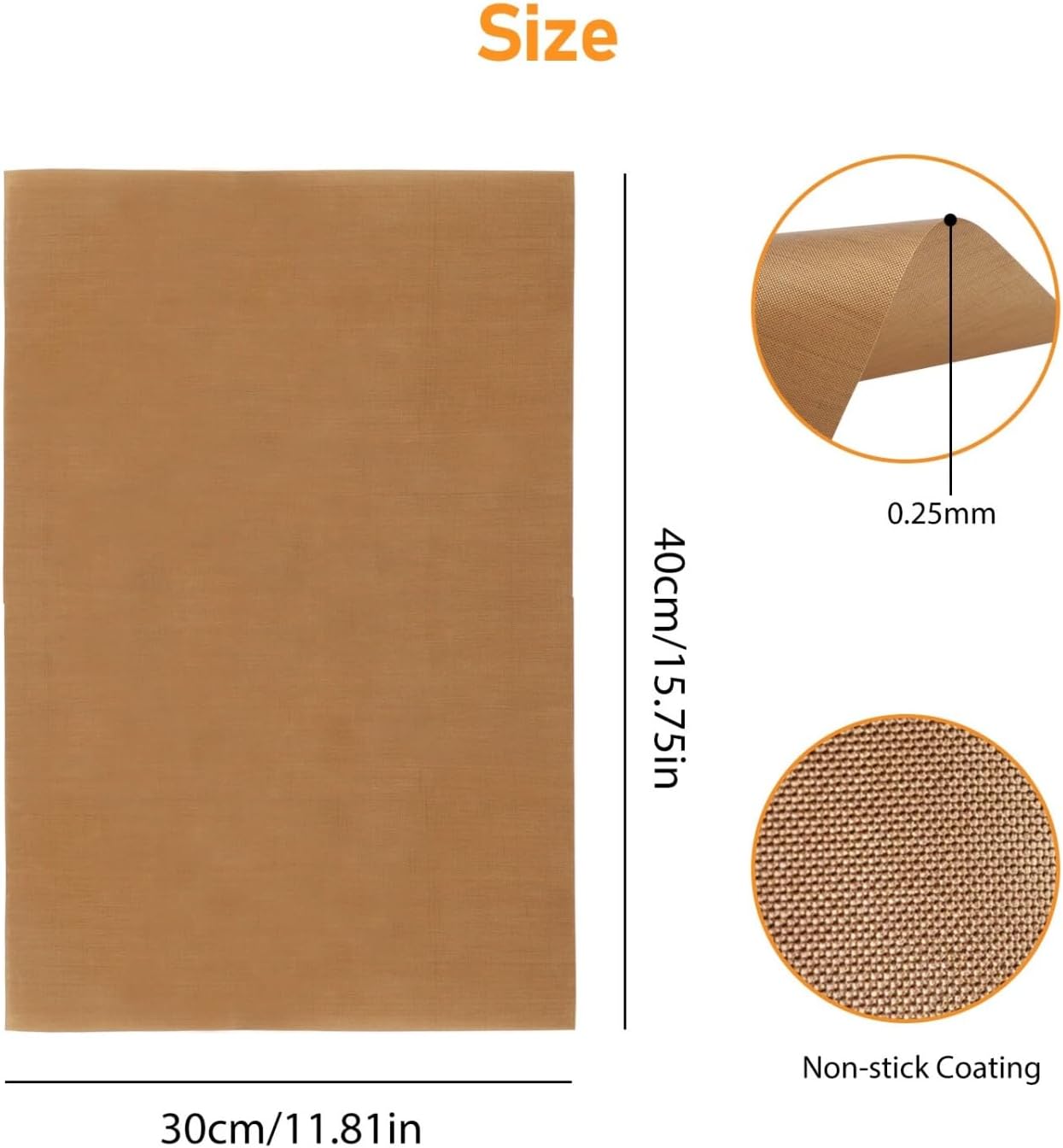 Set of 5 Copper Nonstick PFOA-Free BBQ Grill Mats