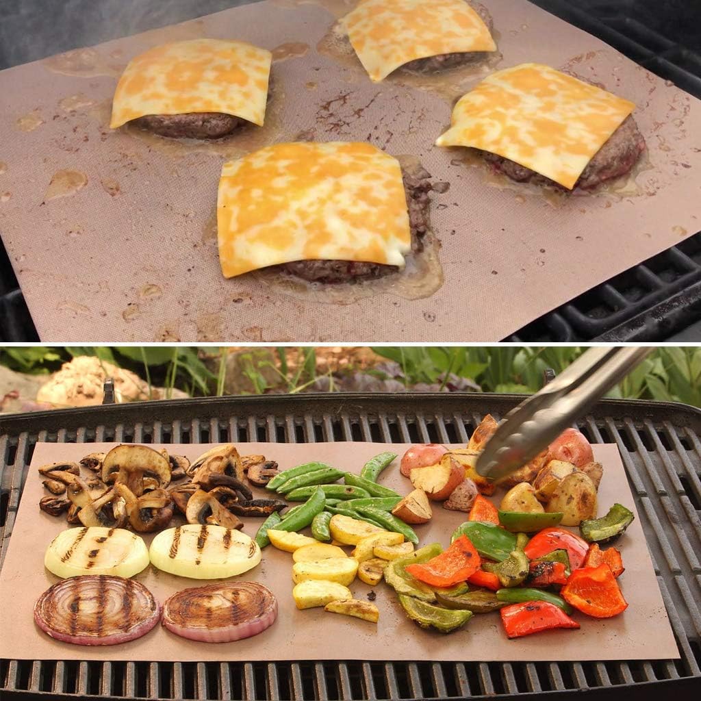 5 Pack Copper Nonstick Grill Mats 15.75x13 Inch