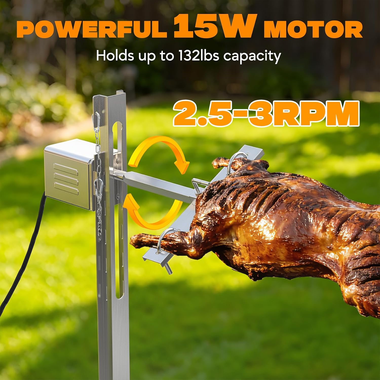 Stainless Steel Pig Lamb Outdoor Rotisserie Grill Kit