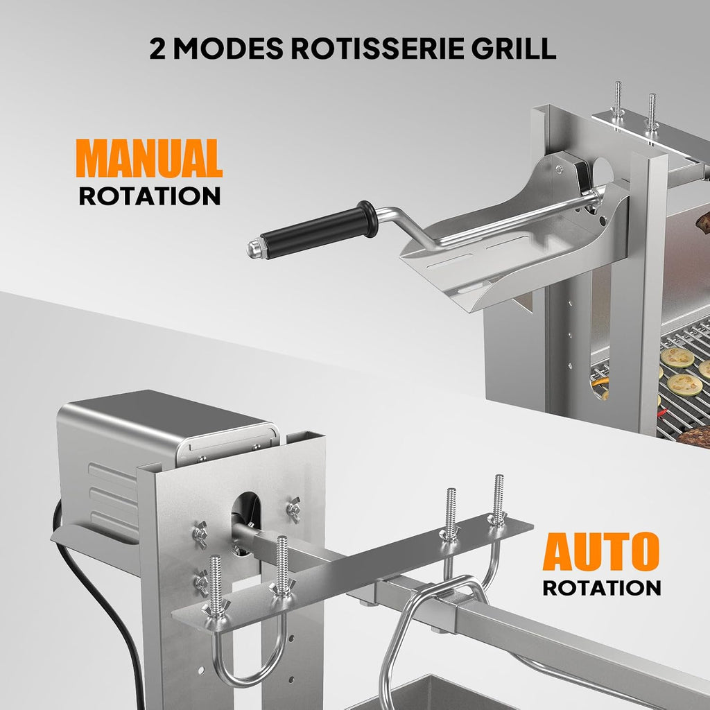 46 Inch Stainless Steel Pig Lamb Rotisserie Grill Kit