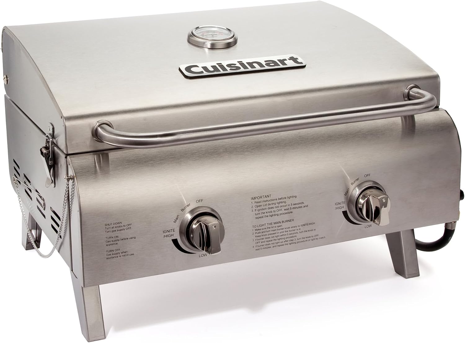 2 Burner Stainless Steel Portable Propane Tabletop Grill