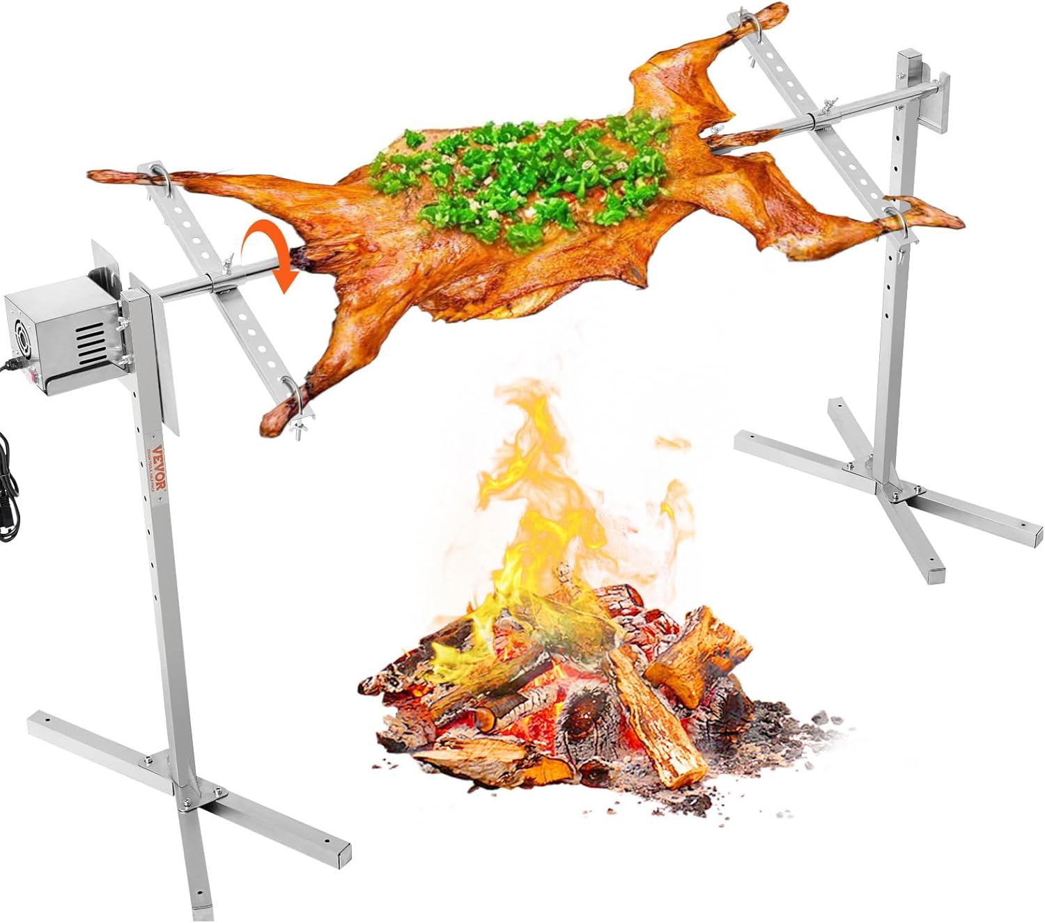 56 Inch Stainless Steel Pig Lamb Rotisserie Grill Kit