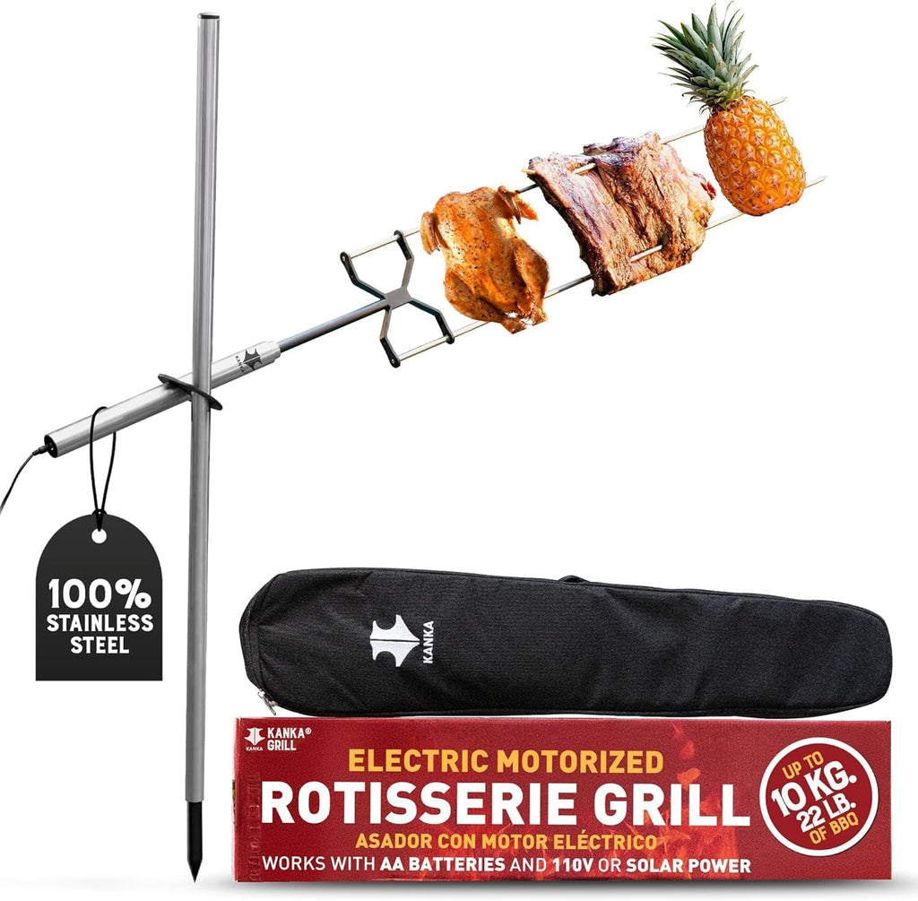 Portable Stainless Steel Electric Rotisserie Grill Kit