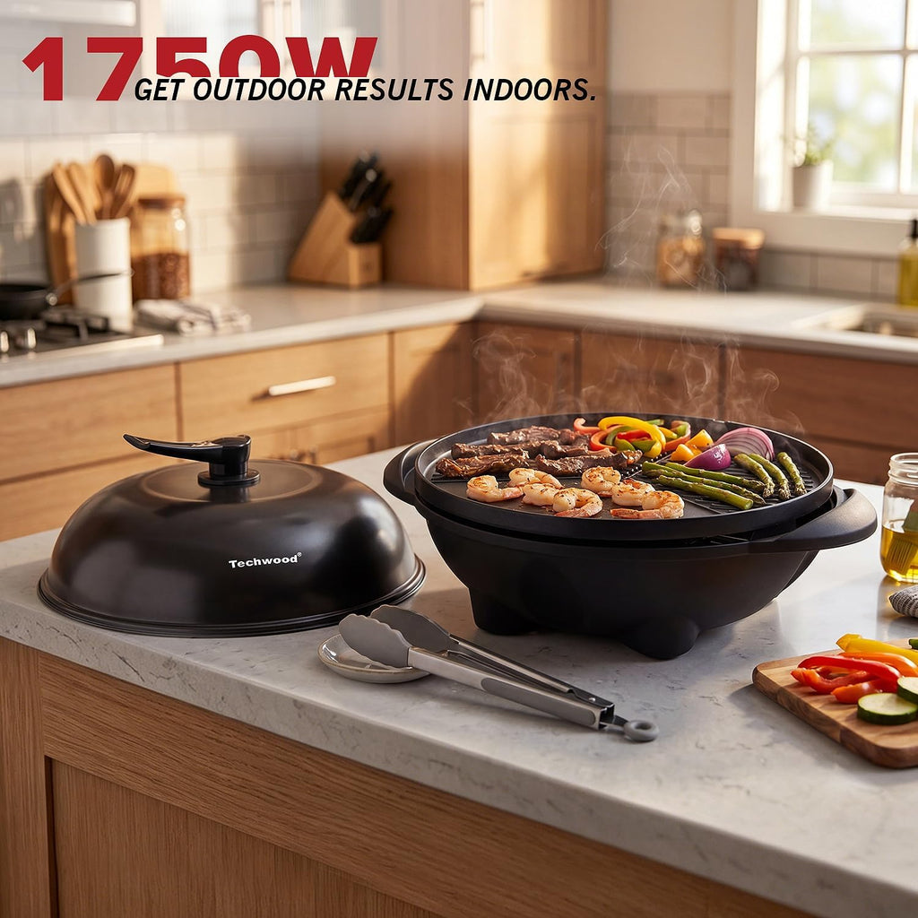 2-in-1 Portable Nonstick Indoor Outdoor Electric Grill