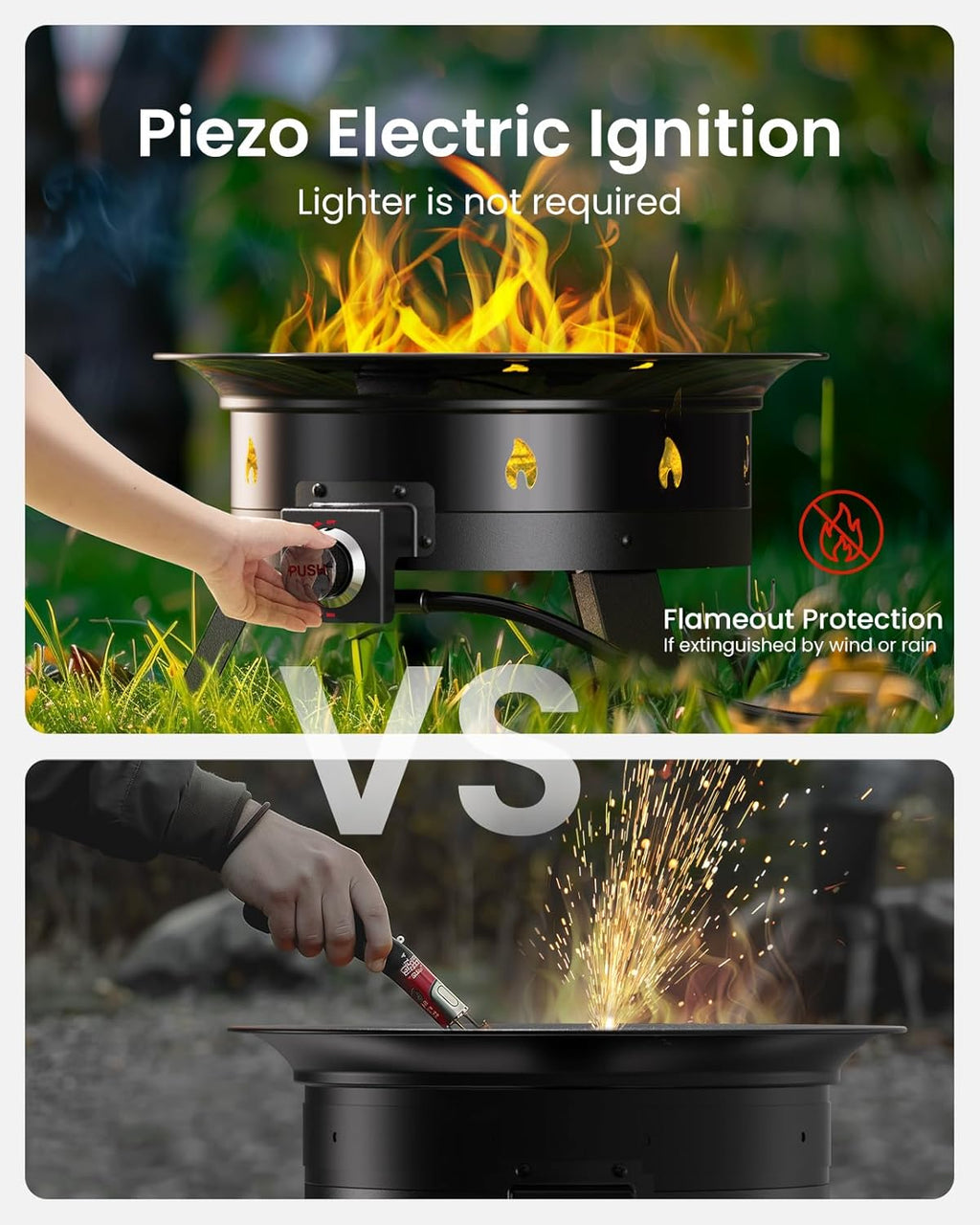 19 Inch Portable 58000 BTU Propane Fire Pit Grill