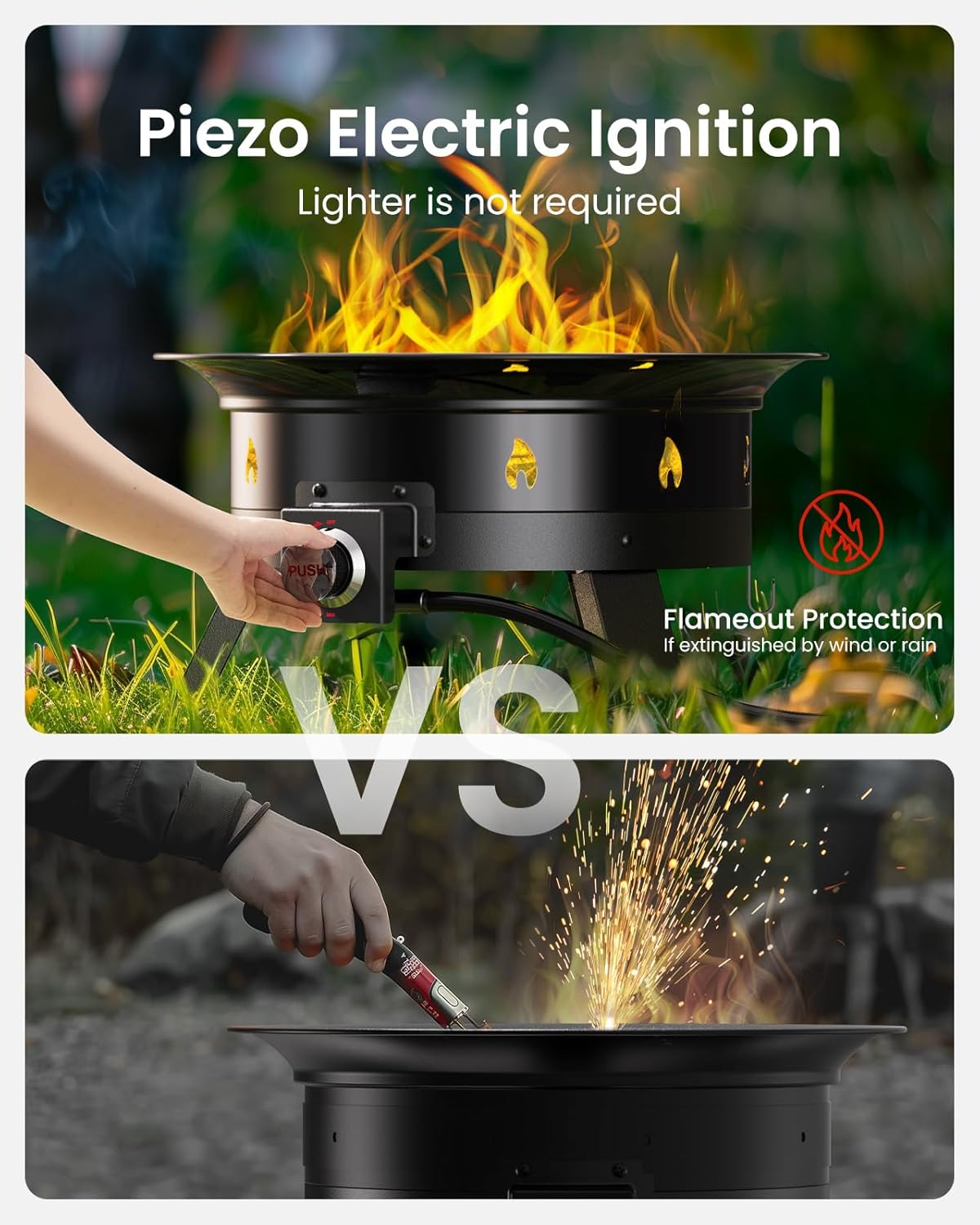 19 Inch Portable 58000 BTU Propane Fire Pit Grill