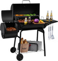 Charcoal Grill with Offset Smoker Large Cooking Area