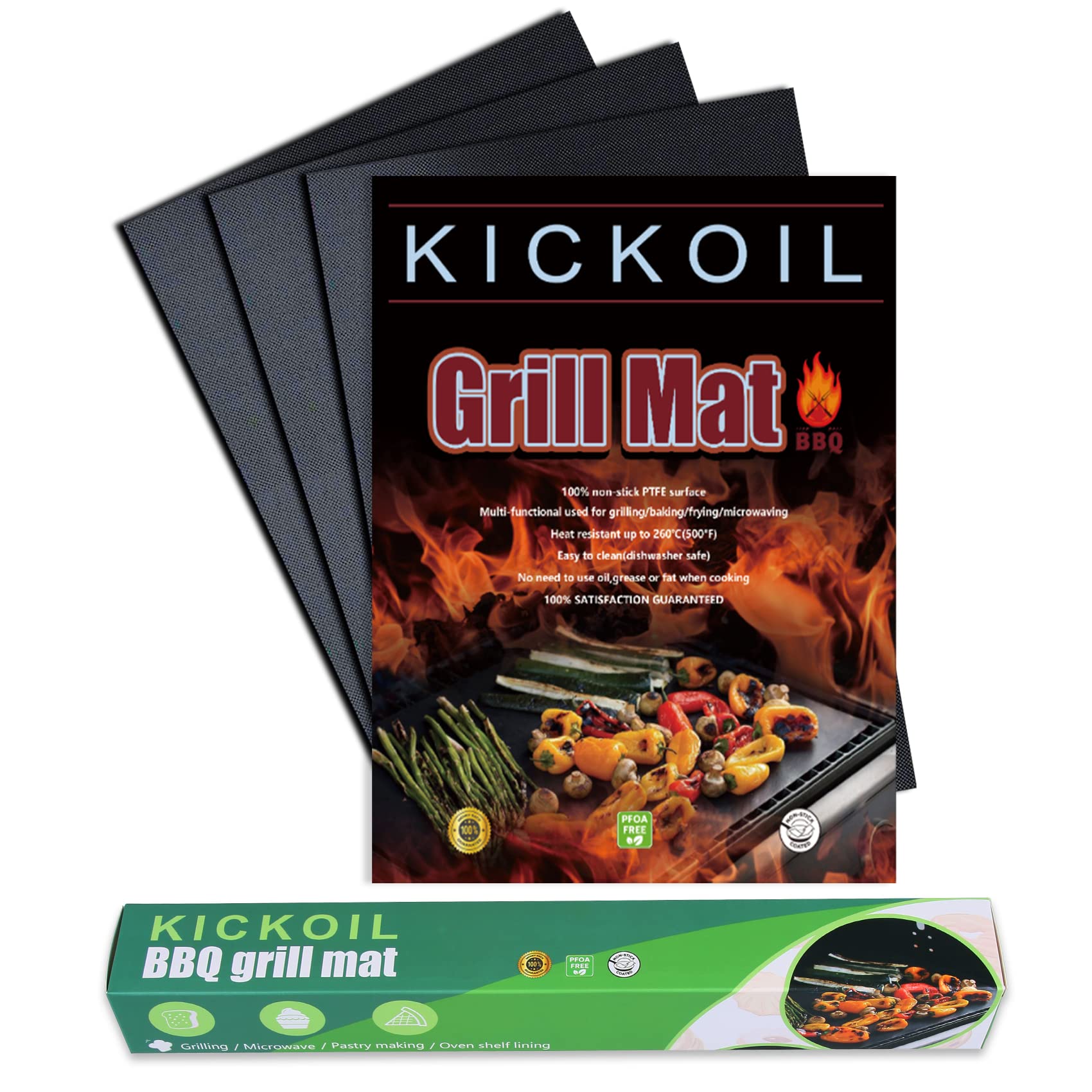 Copper Nonstick Reusable BBQ Grill Mats Set of 6