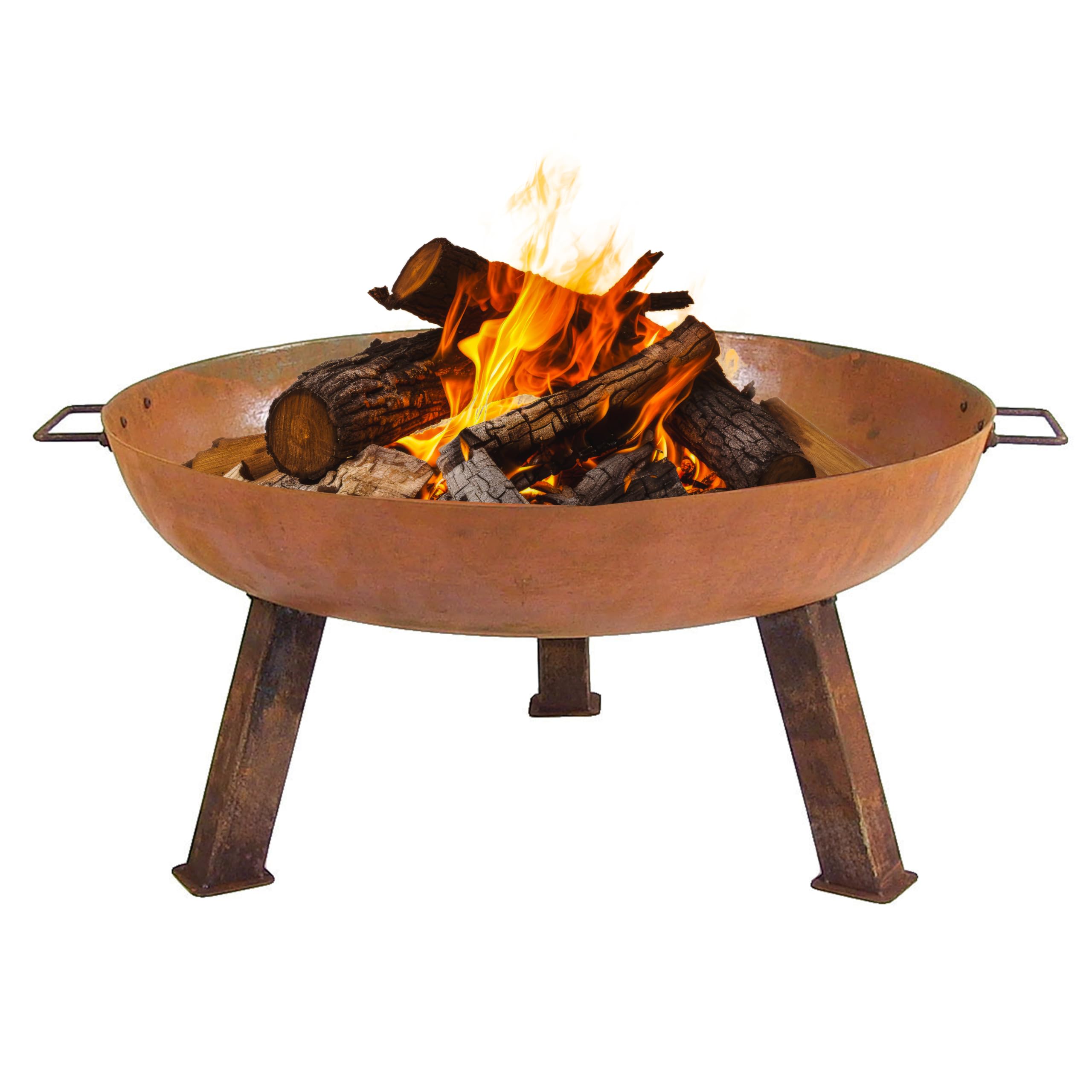 34 Inch Gray Cast Iron Wood Burning Fire Pit Bowl