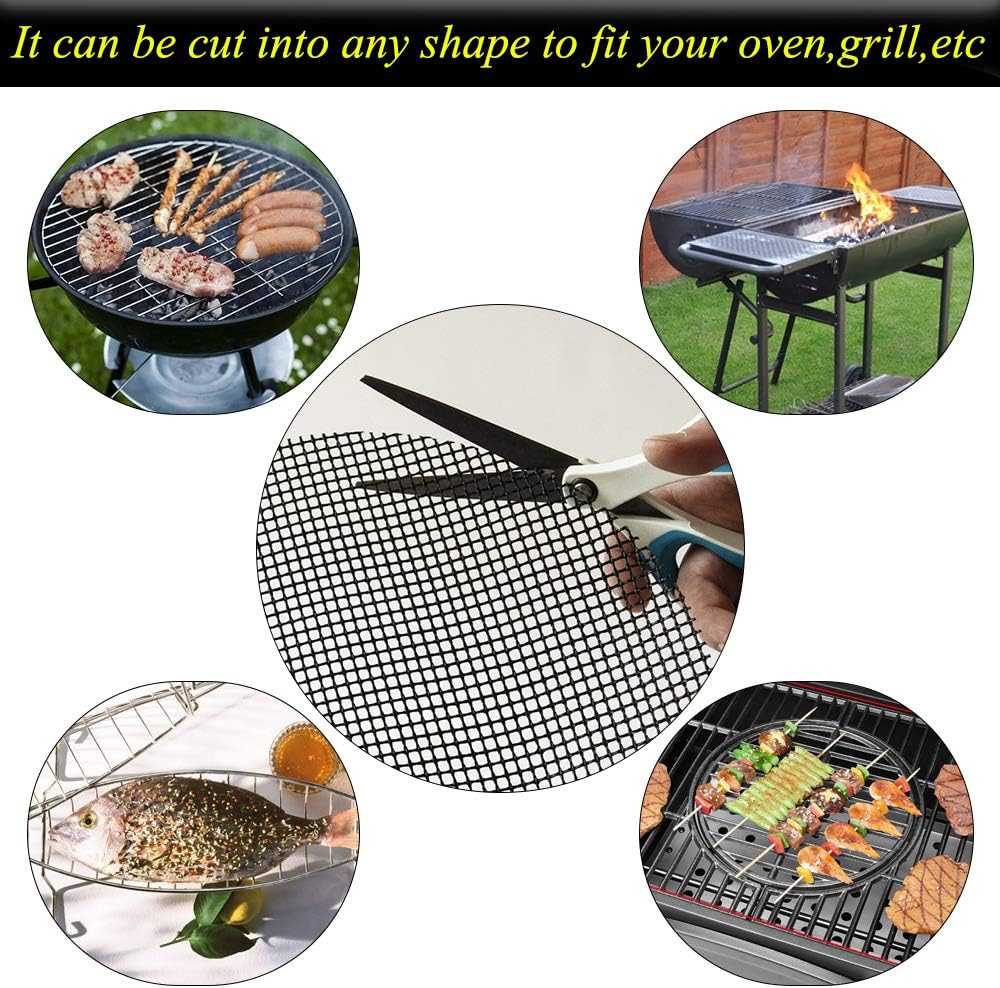Set of 5 Nonstick Mesh Reusable BBQ Grill Mats