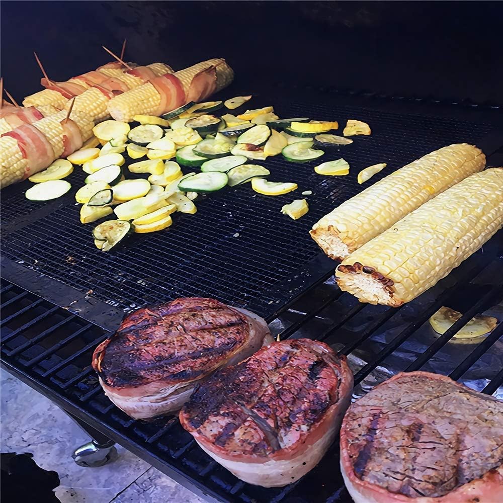 2 Pack Reinforced Nonstick Mesh BBQ Grill Mats