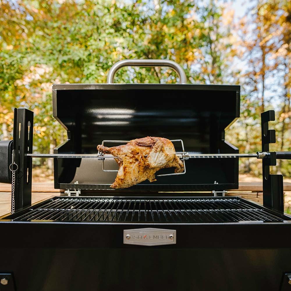 Hooded Stainless Steel Chicken Lamb Rotisserie Grill