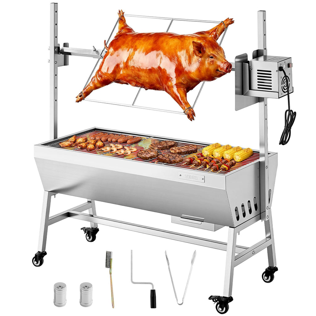 52 Inch Stainless Steel Pig Lamb Rotisserie Grill Kit