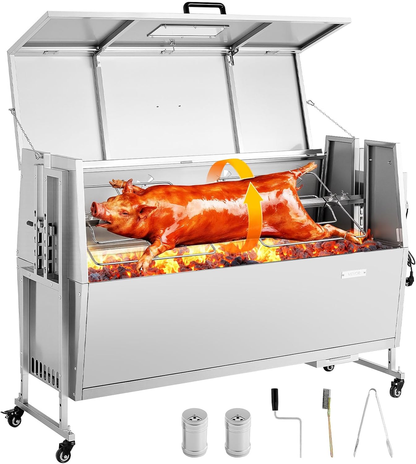 52 Inch Stainless Steel Pig Lamb Rotisserie Grill Kit
