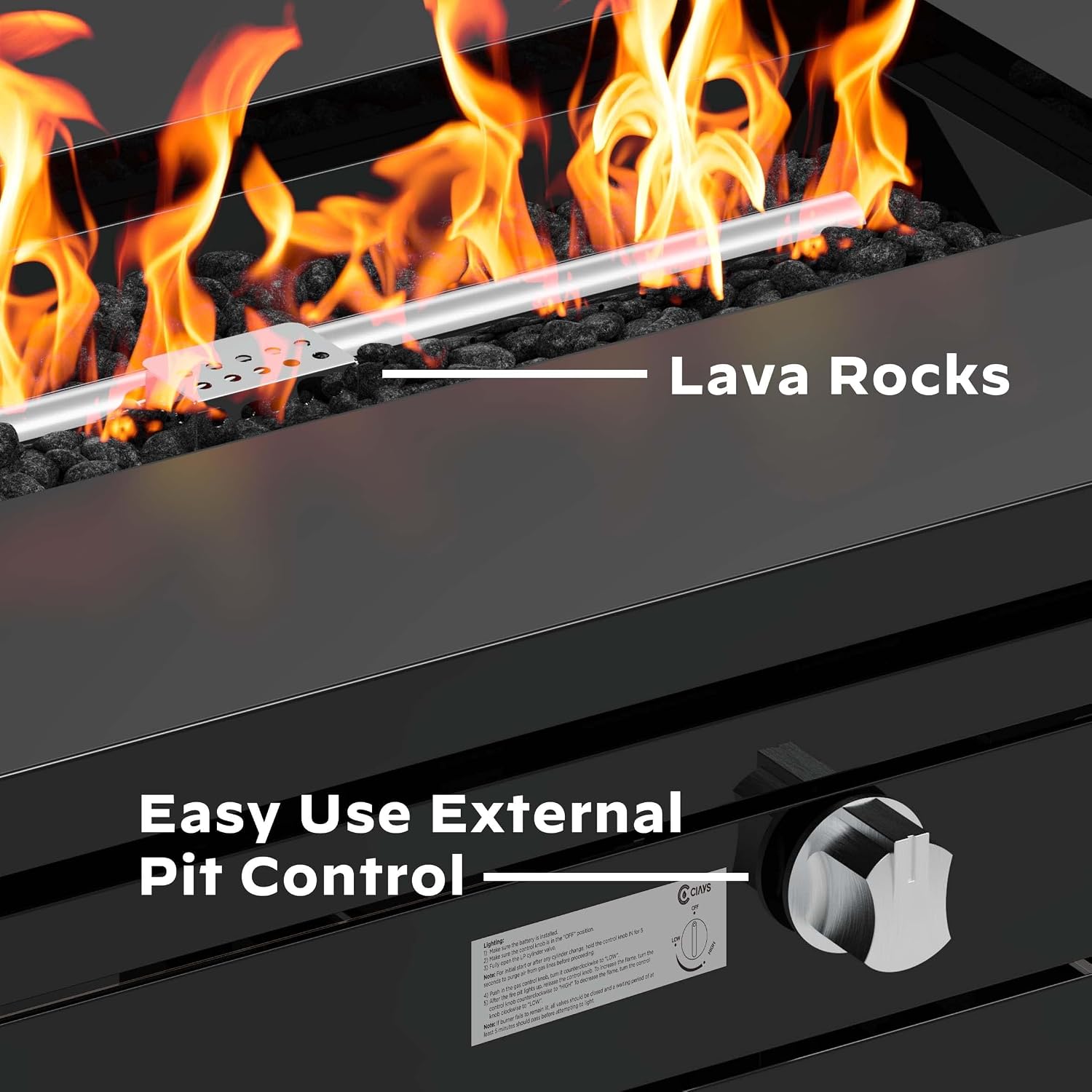 42 Inch 60000 BTU Dual Use Propane Fire Pit Table