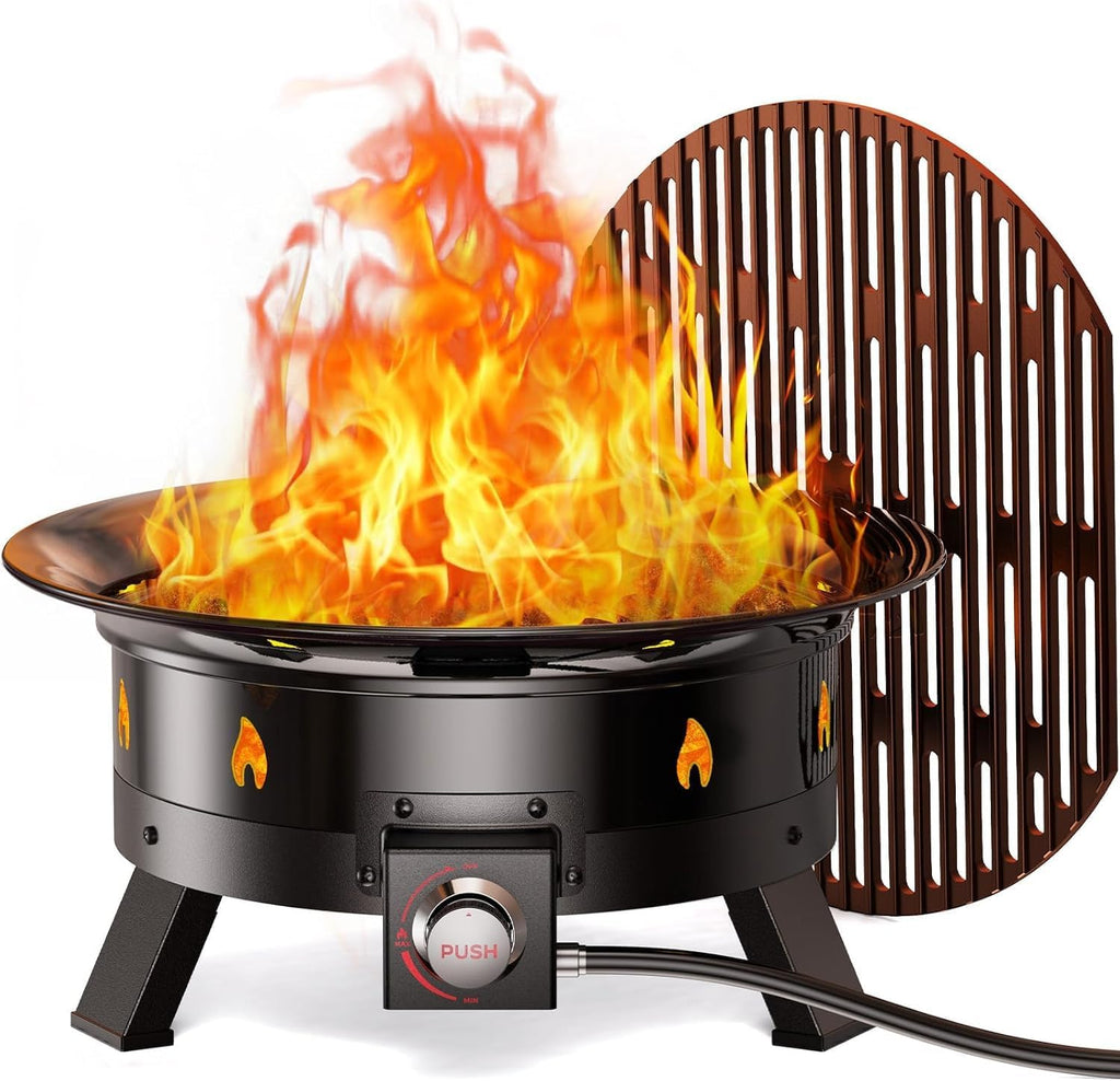 19 Inch Portable 58000 BTU Propane Fire Pit Grill
