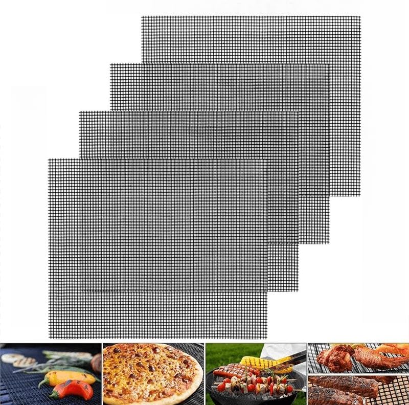 4 Pack Nonstick Reusable Mesh BBQ Grill Mats