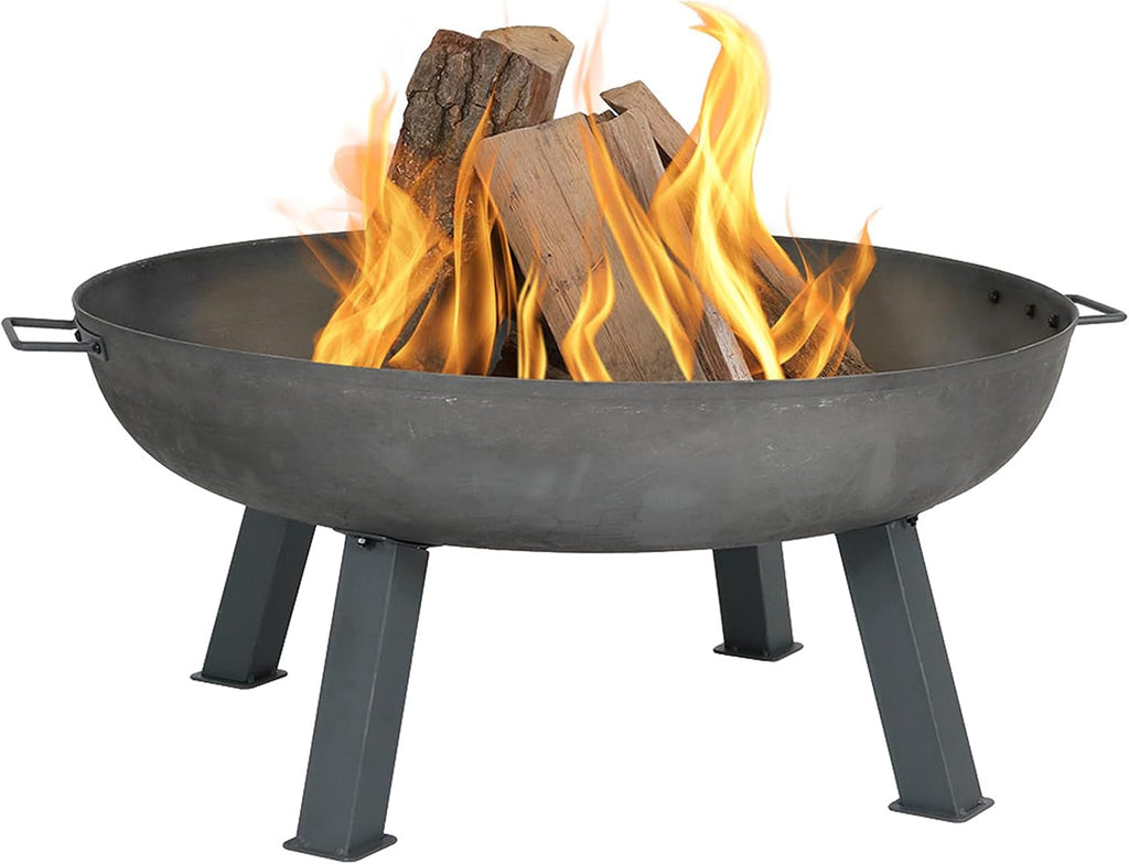 34 Inch Gray Cast Iron Wood Burning Fire Pit Bowl