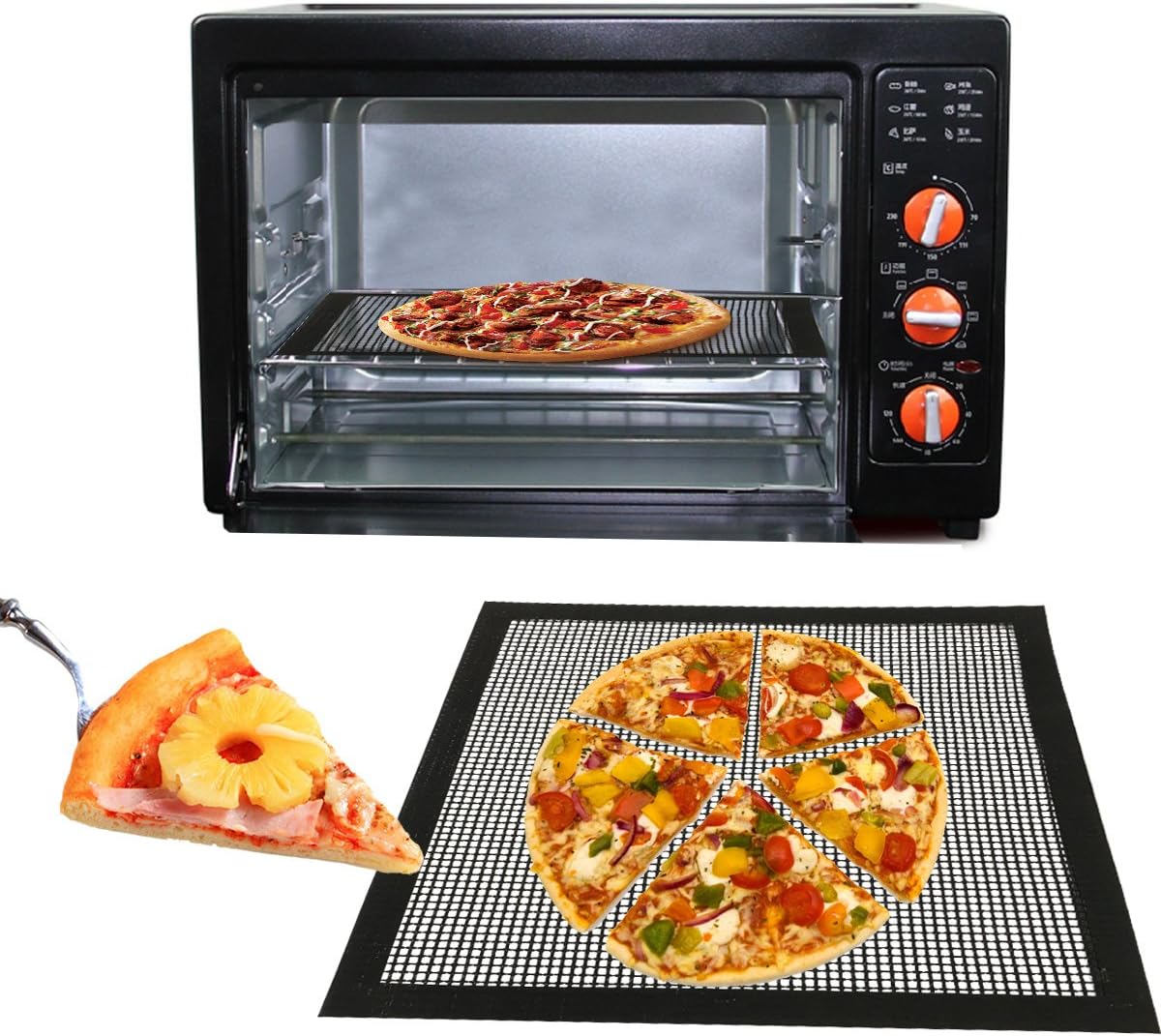 2 Pack Perforated PTFE Nonstick Oven Grill Mats