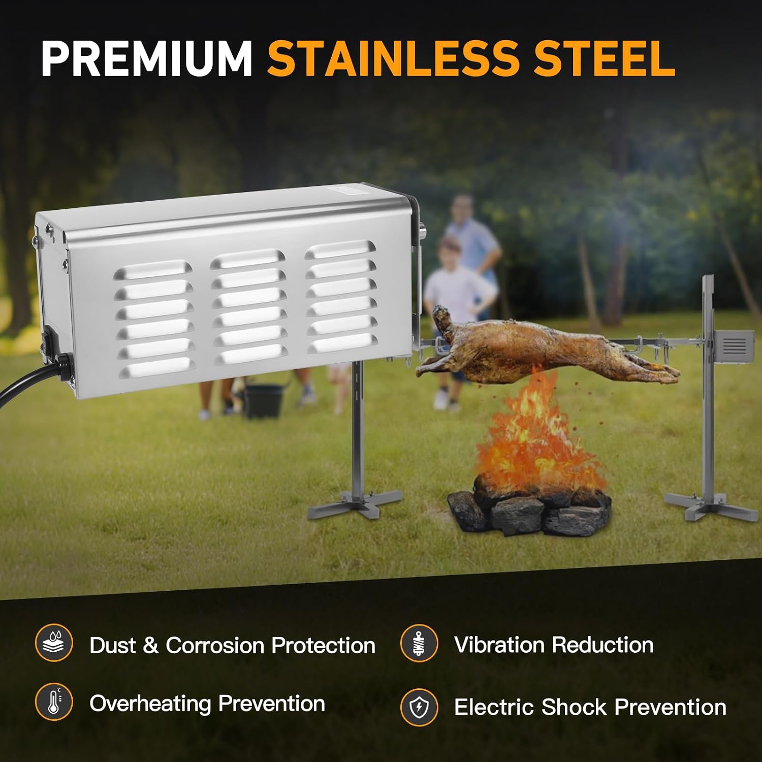 40W Heavy Duty Electric BBQ Rotisserie Spit Motor