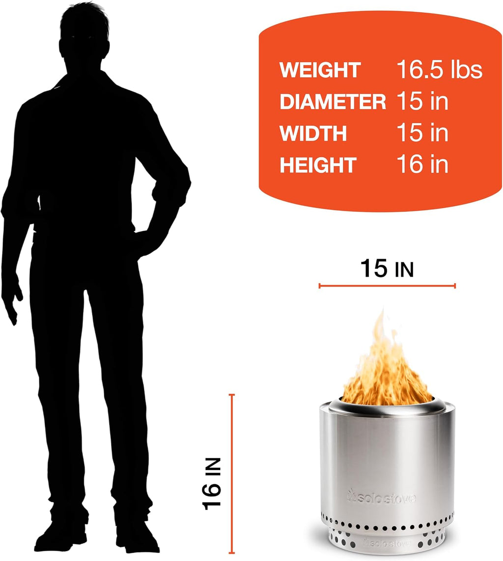 Portable Smokeless Stainless Steel Fire Pit with Stand