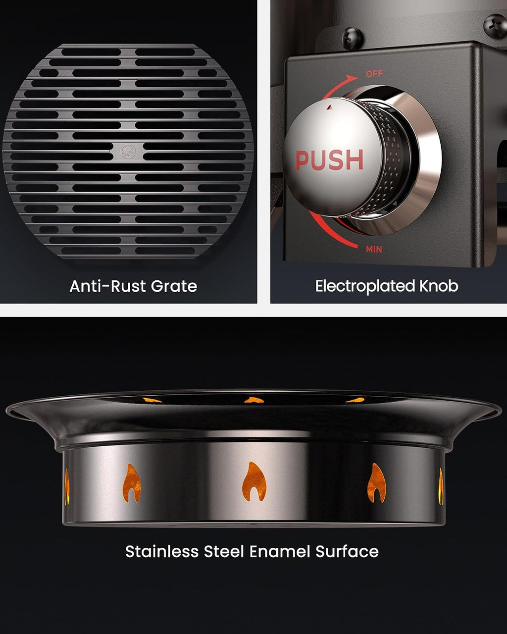 19 Inch Portable 58000 BTU Propane Fire Pit Grill