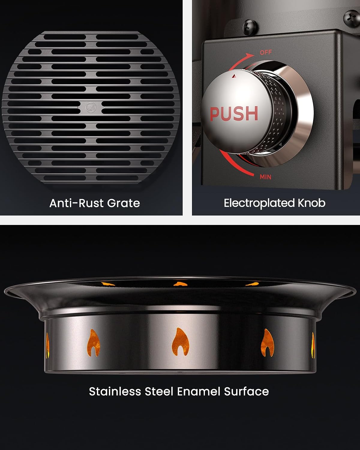 19 Inch Portable 58000 BTU Propane Fire Pit Grill