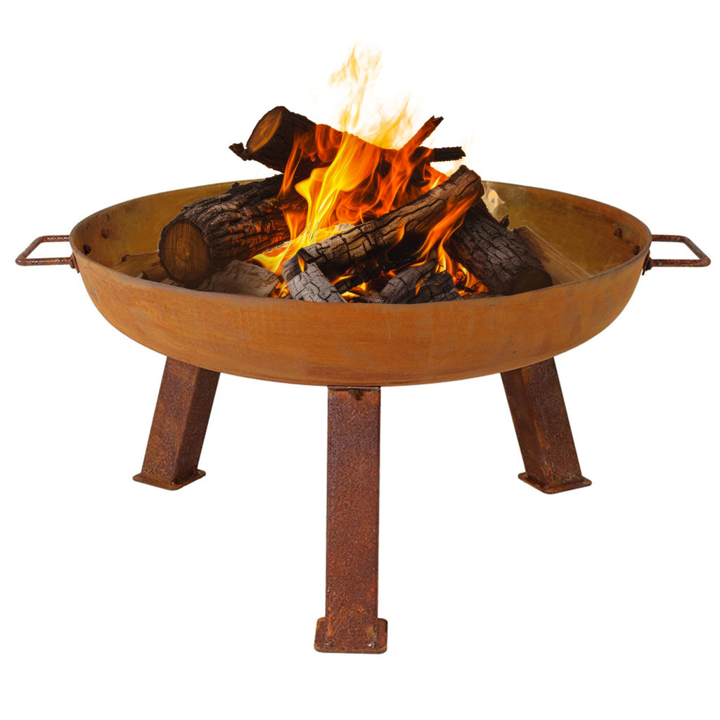 34 Inch Gray Cast Iron Wood Burning Fire Pit Bowl