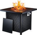 28 Inch 50000 BTU Propane Fire Pit Table with Lava Rock