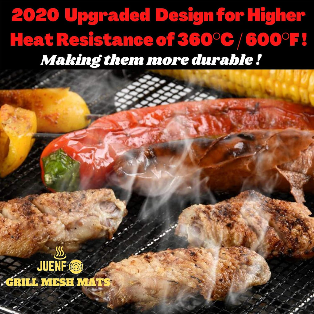 3 Pack Heat Resistant Nonstick BBQ Mesh Grill Mats