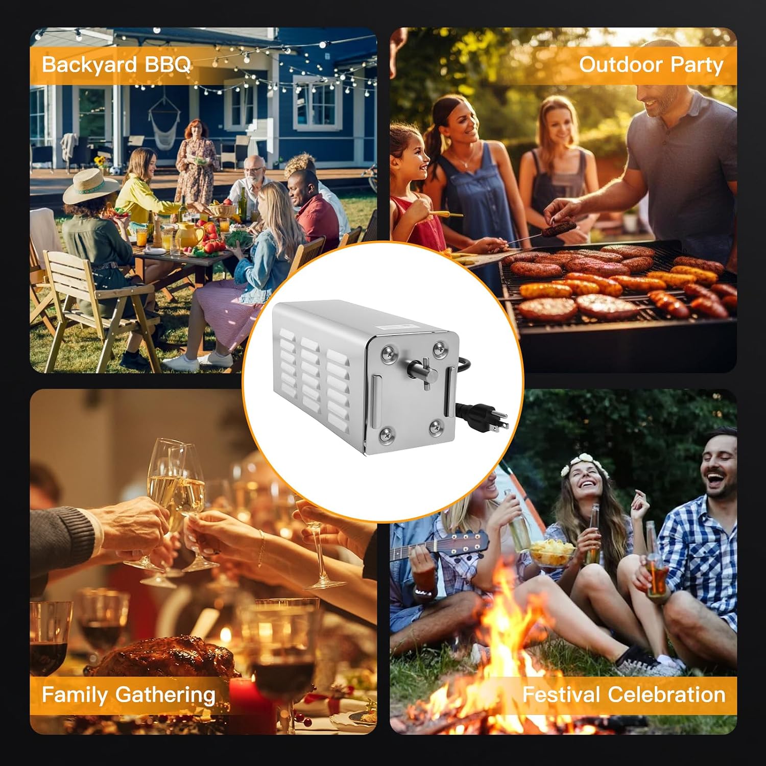 40W Heavy Duty Electric BBQ Rotisserie Spit Motor