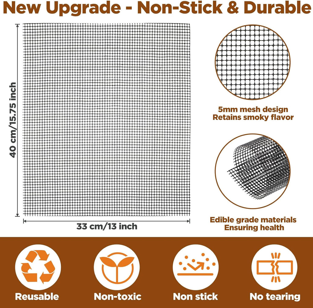 5 Pack Nonstick Mesh Grill Mats 15.7x13 Inch