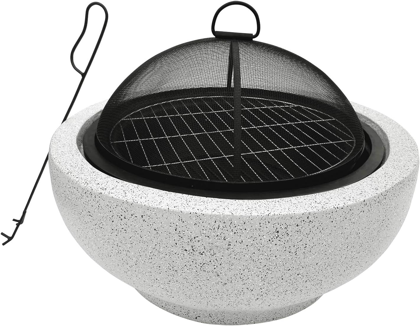 24 Inch Round Steel Wood Burning Fire Pit Grill