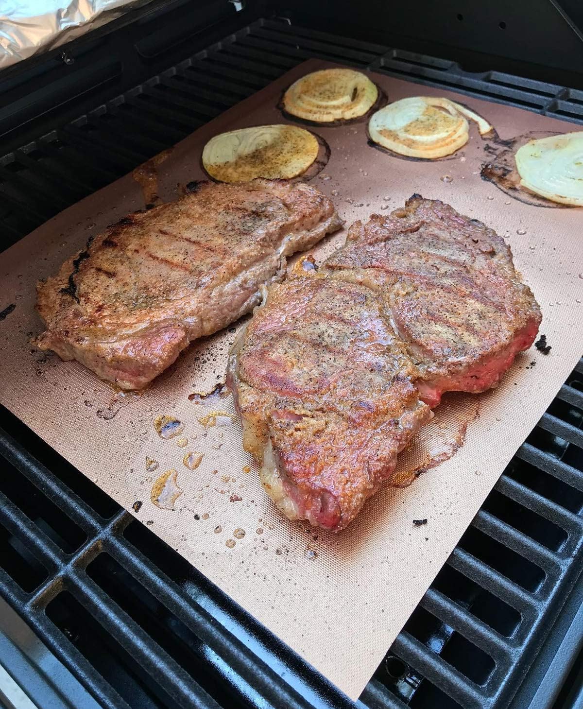 Set of 5 Copper Nonstick Reusable BBQ Grill Mats