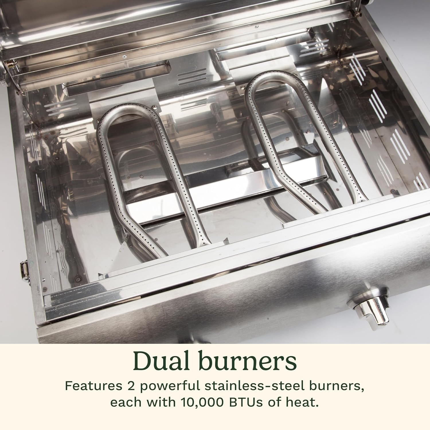2 Burner Stainless Steel Portable Propane Tabletop Grill