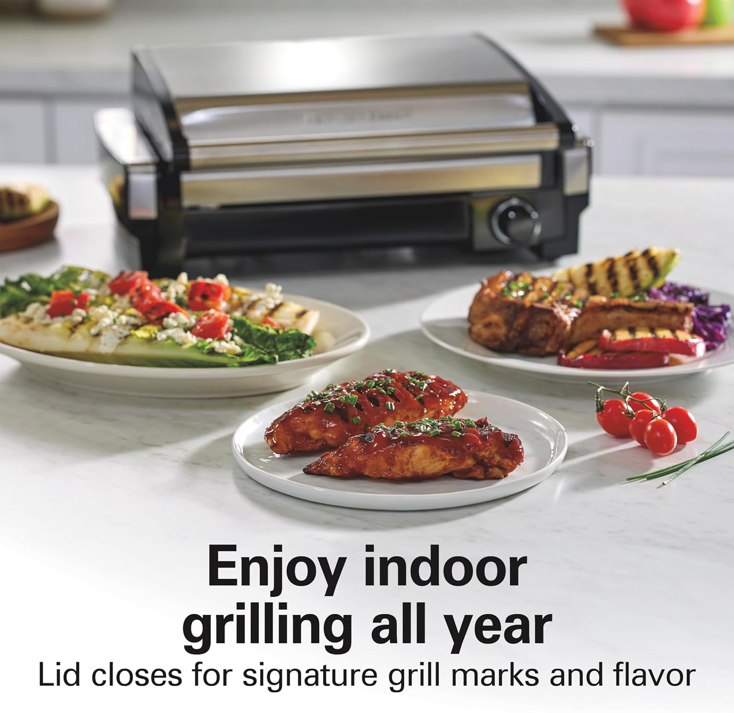 Indoor Nonstick Electric Searing Grill Adjustable Temp