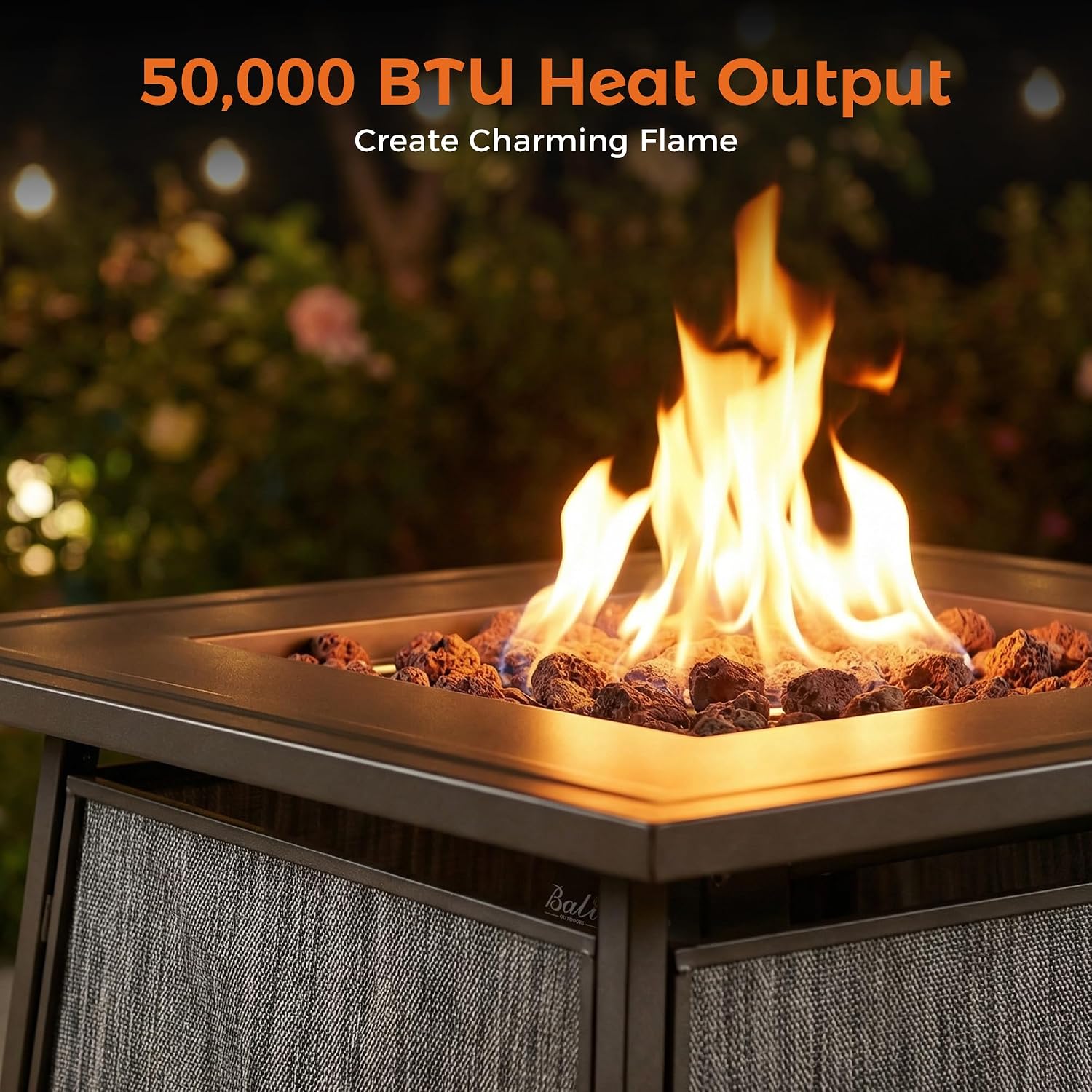 28 Inch Square 50000 BTU Propane Fire Pit Table