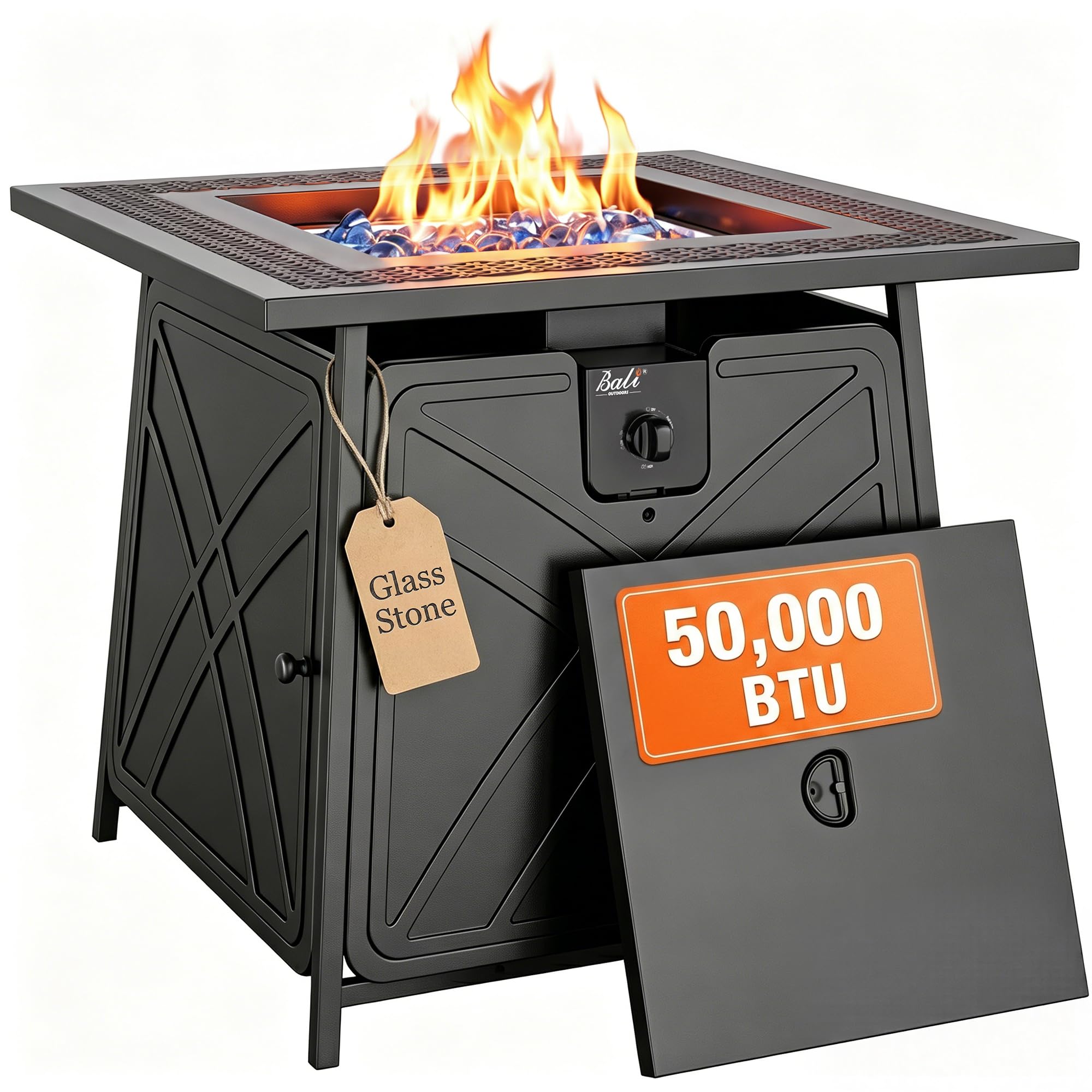 42 Inch Rectangular Propane Outdoor Fire Pit Table
