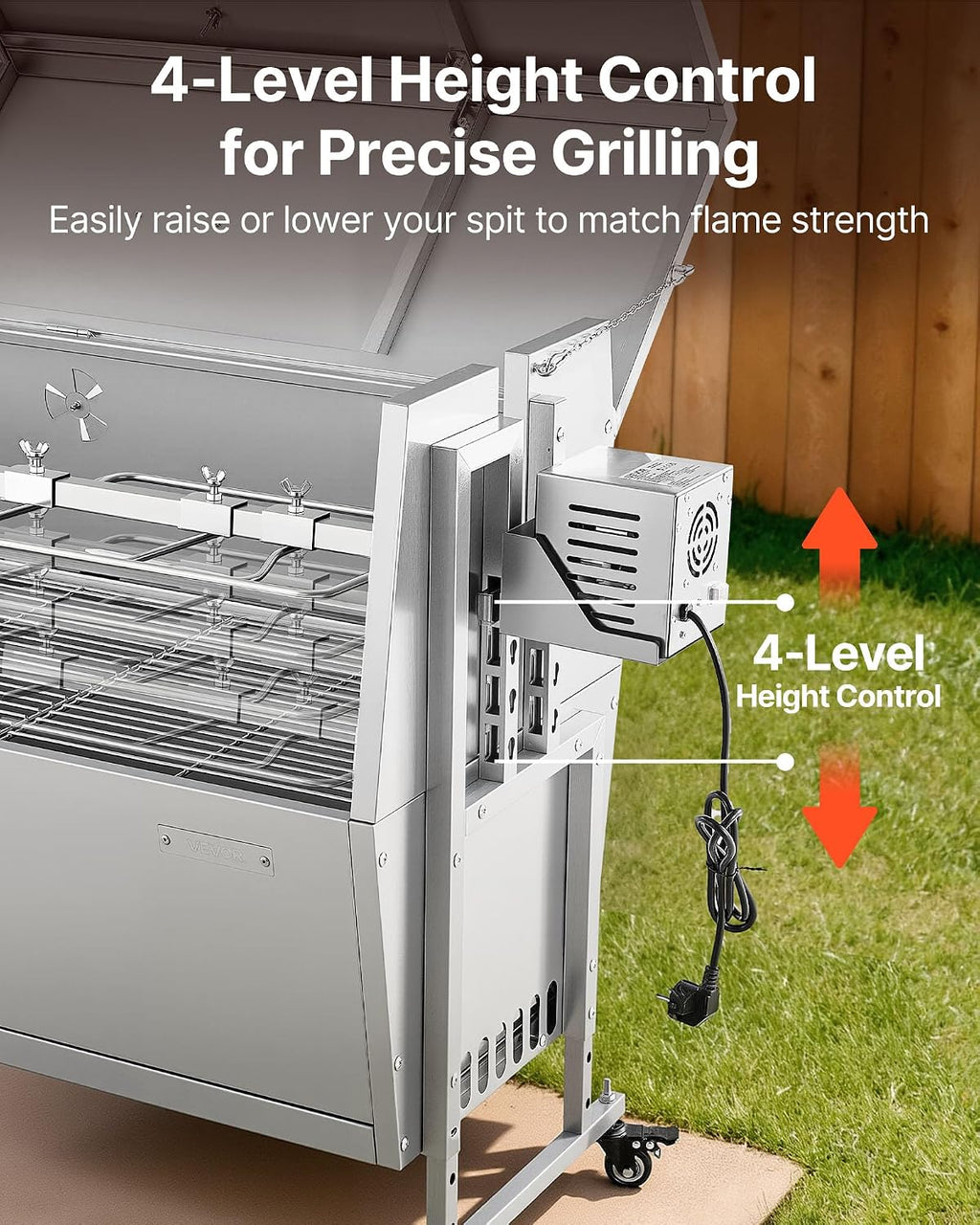 52 Inch Stainless Steel Pig Lamb Rotisserie Grill Kit